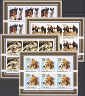 KV292 IMPERFORATE 2003 GUINEA-BISSAU FARM ANIMALS HORSES LIONS ROTARY !! 6SET MNH - Horses