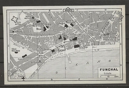 CARTE PLAN 1953 PORTUGAL - FUNCHAL - TEATRO - HOTEL BELA VISTA - ALFANDEGA - CASINO - CAMARA MUNICIPAL - Cartes Topographiques
