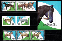 Touva 1995  Horses / Paarden / Chevaux / Pferde - Stamps** + Bl** MNH - Tuva