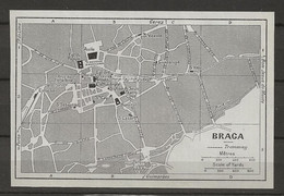 CARTE PLAN MAP 1953 PORTUGAL - BRAGA - TRAMWAYS - Cartes Topographiques