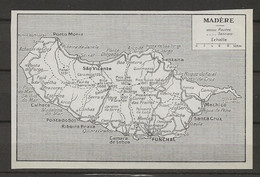 CARTE PLAN MAP 1953 PORTUGAL - MADERE - MADEIRA - FUNCHAL - SAO VICENTE - PORTO MONIZ - MACHICO - Cartes Topographiques
