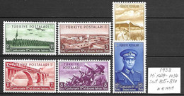 Turkey 1938 - Mi 1029 - 1034 ,Scott 805 - 810 MNH - Nuovi