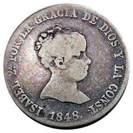 ISABEL II (1833 - 1868) 4 Reales D'argent 1848 - Provinciale Munten
