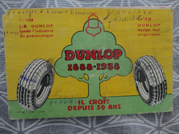 BON BUVARD PNEUS DUNLOP 1938 14 X 8.8 CM - Automobile