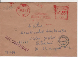 PLANT GEOLOGY RED MACHINE STAMPS AMOUNT 1,55 LEI BUCURESTI ROMANIA 1967 - Máquinas Franqueo (EMA)