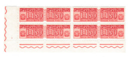 ITALIA  ITALY  Repubblica 1955 1984 Pacchi In Concessione Quartina Lire 180  Filigrana Stelle MNH - Concessiepaketten