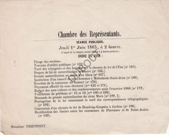 OUDENAARDE - Mr Thienpont - Documents Chambre Des Représentants 1865 (P267) - Manuscripts