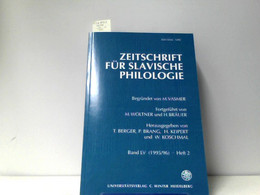 Zeitschrift Für Slavische Philologie, Band LV, Heft 2 - Philosophie