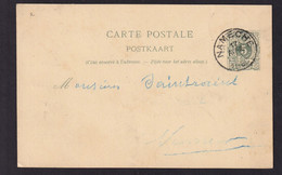 SJ 005 -  Entier Postal Lion Couché NAMECHE 1888 Vers NAMUR - Origine Rurale MOZET (actuellement Fusionnée Dans GESVES) - Cartes Postales 1871-1909