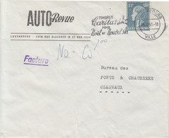 Lettre à Entête (Auto Revue) Obl. Flamme Caritas Luxembourg Le 18/12/55 Sur 419 (G D Charlotte), Facture - Maschinenstempel (EMA)