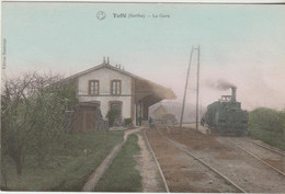 Tuffé - La Gare  - Ancienne Locomotive   RARE - Tuffe