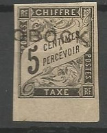 OBOCK TAXE N° 9 NEUF* TRACE DE CHARNIERE / MH / Signé BRUN - Neufs