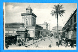 N14-656, Bone, La Rue Bugeaud, Marché Arabe, Animée, 2, Circulée 1917 Sous Enveloppe - Annaba (Bône)