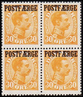 1922. Parcel Post (POSTFÆRGE). Chr. X. 30 Øre Orange. Never Hinged Block Of 4. LUXUS.   (Michel PF6) - JF513819 - Paketmarken