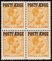 1922. Parcel Post (POSTFÆRGE). Chr. X. 30 Øre Orange. Never Hinged Block Of 4. LUXUS.   (Michel PF6) - JF513819 - Colis Postaux