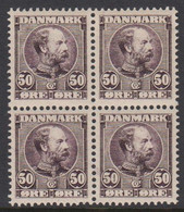 1906. DANMARK. CHRISTIAN IX. 50 øre In LUXUS 4-block With Never Hinged Stamps. Very Beautiful ... (Michel 51) - JF513835 - Nuovi