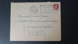 Mars 1943 Lettre Affr. Petain Avec Flamme " Le Papier Est Rare économisez Le " Voir Scans - Oorlog 1939-45