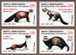 Bosnia & Herzegovina - Mostar - 2021 - Fauna - Rodents - Mint Stamp Set - Bosnie-Herzegovine