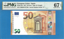 50 EURO SPAIN DRAGHI VB-V015A1 PMG 67 (D235) - 50 Euro