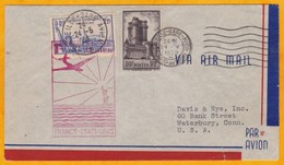 1939 - Envel. Par Avion Marseille USA - Affrt  12 F  : Expo Intern. New York + Vincennes - 1er Vol Postal - 1960-.... Covers & Documents