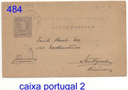 FUNCHAL TO STUTTGART 1897: INTEIRO POSTAL 20 REIS - Funchal