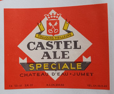 ETIQUETTE  BRASSERIE  DU CHATEAU D'EAU JUMET CASTEL  ALE SPECIALE -2 - Bier