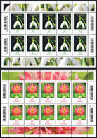 !a! GERMANY 2022 Mi. 3655-3656 MNH SET Of 2 SHEETS(10 Each) - Flowers: Snowdrop / Red Clover - 2021-…