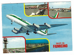 13944 CLC - SALUTI DA FIUMICINO ROMA - AEROPORTO INTERCONTINENTALE DI ROMA LEONARDO DA VINCI AEREO AVION ALITALIA 1979 - Fiumicino