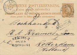 Nederlands Indië - 1880 - 7,5c Willem III, Briefkaart G5 Van KR Rembang - Na Posttijd En Over Brindisi Naar Rotterdam - Netherlands Indies