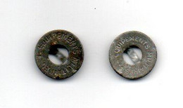 Lot De 2 Boutons En Aluminium, Equipements Militaires (21-906) - Boutons