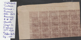 TIMBRE D ESPAGNE FISCAUX POSTAUX 1882-1903 Nr 6 * X10 TIMBRES + DOUBLE FRAPPE DONT UNE A L ENVERS COTE 12.50 € - Postage-Revenue Stamps