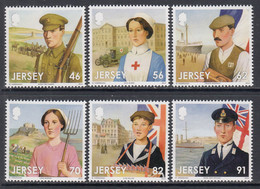 2014 Jersey World War I Military Women Nurse Navy Ships Complete Set Of 6 MNH @ BELOW FACE VALUE - Jersey