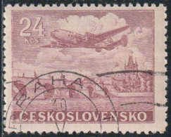 Tchécoslovaquie 1954 Poste Aérienne Yv. N°26 - Prague - Oblitéré - Poste Aérienne