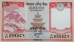 Banknotes UNC - SC Billete Banco NEPAL - 5 Rupees, 2012 Sin Cursar - Népal