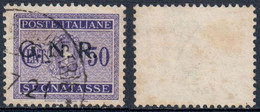 REPUBBLICA SOCIALE ITALIANA / RSI 1944 FRANCOBOLLO SEGNATASSE DA C. 50 SOPRASTAMPA G.N.R. - USATO ⦿ SASSONE 53 - Portomarken