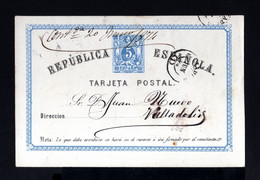 1717-ESPAÑA-SPAIN.OLD POSTCARD CADIZ To VALLADOLID.1874.Tarjeta Postal 1ª REPUBLICA.carte Postale.POSTKARTE - Briefe U. Dokumente