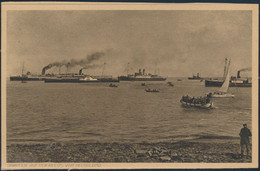 Ansichtskarte Foto Schiff Dampfer Auf Der Reede Vor Helgoland Segelboote Ruderer - Unclassified