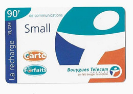 ANTILLES FRANCAISES  Recharge BOUYGUES TELECOM CARAIBE 90F SMALL  Date 07/2001 - Antilles (French)