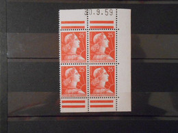 FRANCE  YT 1011C MARIANNE DE MULLER 25f Rouge 30.9.59** - 1950-1959