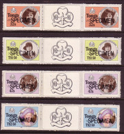 Tonga 1985 Queen Mother As A Young Girl Guide Specimen Strips - Tonga (1970-...)