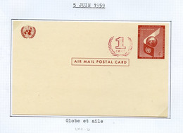 NU New York - Vereinte Nationen Entier Postal 1957 Y&T N°EPPA1957-01a - Michel N°GZSF1957-01a *** - 4c Aile Et Globe - Briefe U. Dokumente