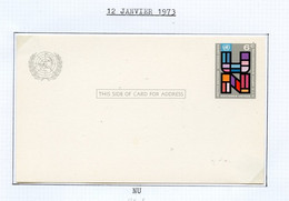 NU New York - Vereinte Nationen Entier Postal 1973 Y&T N°EP1973-01 - Michel N°GZS1973-01 *** - 6c NU En Vitrail - Lettres & Documents