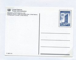 NU New York - Vereinte Nationen Entier Postal 1992 Y&T N°EP1992-01 - Michel N°GZS1992-01 *** - 40c Siège De L'ONU - Lettres & Documents