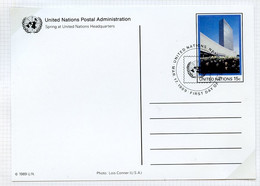 NU New York - Vereinte Nationen Entier Postal 1989 Y&T N°EP1989-04 - Michel N°GZS1989-04 (o) - 15c Le Printemps à L'ONU - Brieven En Documenten