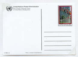 NU New York - Vereinte Nationen Entier Postal 1989 Y&T N°EP1989-07 - Michel N°GZS1989-07 ** - 15c La Rangée Des Drapeau - Cartas & Documentos