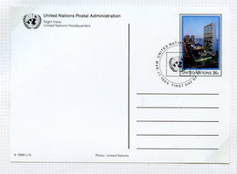 NU New York - Vereinte Nationen Entier Postal 1989 Y&T N°EP1989-09 - Michel N°GZS1989-09 (o) - 15c L'ONU La Nuit - Brieven En Documenten