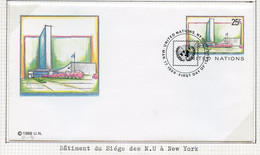 NU New York - Vereinte Nationen Entier Postal 1989 Y&T N°PAP1989-11 - Michel N°GZS1989-11 (o) - 25c  Bâtiment De L'ONU - Lettres & Documents