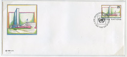 NU New York - Vereinte Nationen Entier Postal 1989 Y&T N°PAP1989-12 - Michel N°GZS1989-12 (o) - 25c  Bâtiment De L'ONU - Lettres & Documents