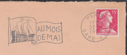 Flamme Sécap De PARIS GARE P.L.M. 1956  " Foire De Paris  AU MOIS DE MAI "  Sur Enveloppe + Mne DE MULLER 15F - Mechanical Postmarks (Advertisement)