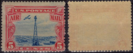 ETATS-UNIS USA Poste Aérienne Air Mail  11 ** MNH Pharelighthouse Colline Sherman Hill + Fines Adhérences 1928 (CV 12 €) - 1b. 1918-1940 Unused